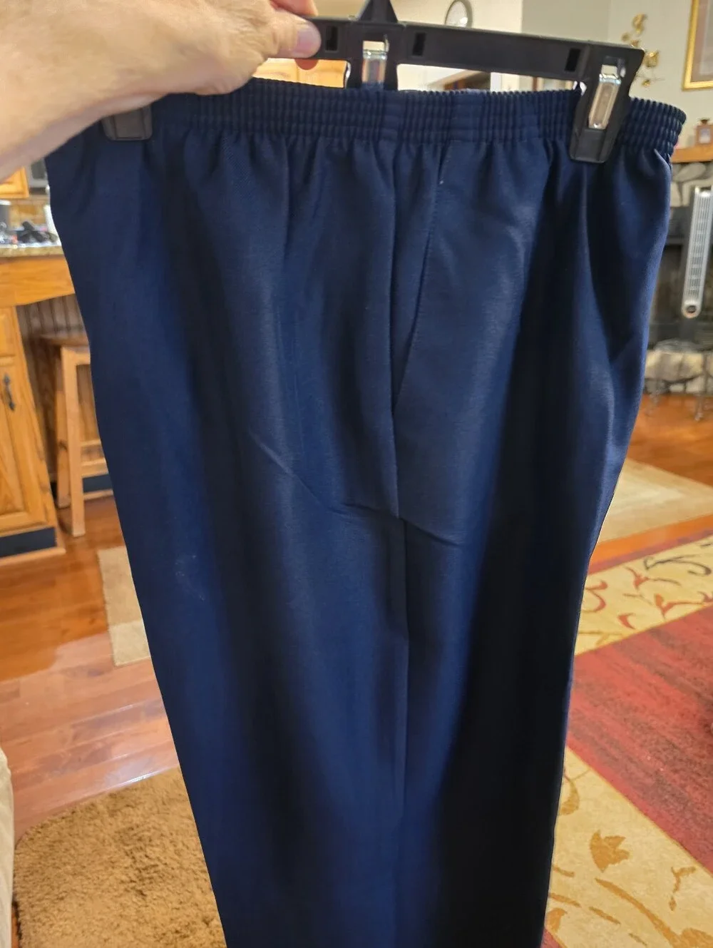 Womens Alfred Dunner Full Elastic Waist,2 Side pockets, Straight Leg, Navy